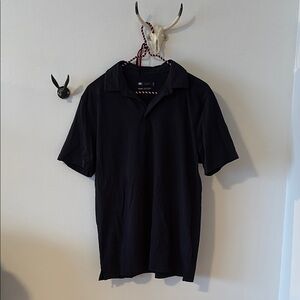 Simons Black Classic Knit Organic Cotton Polo shirt